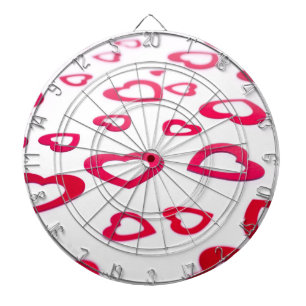 Red hearts dartboard