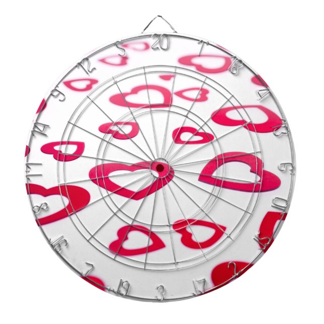 Red hearts dartboard (Front)