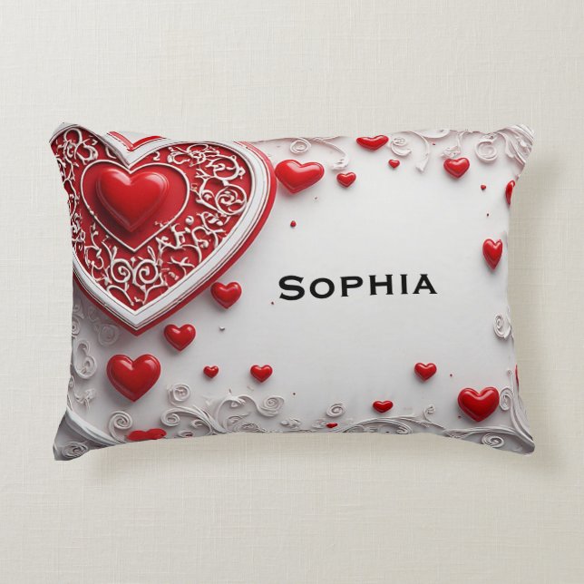 Red Hearts Decorative Frame Cushion (Front)