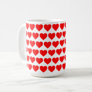 Red Hearts design pattern valentine love Coffee Mug