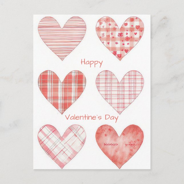 Red Hearts Design Valentine`s Day Card  (Front)