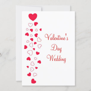 Red Hearts Design Valentines Day Wedding Invitation