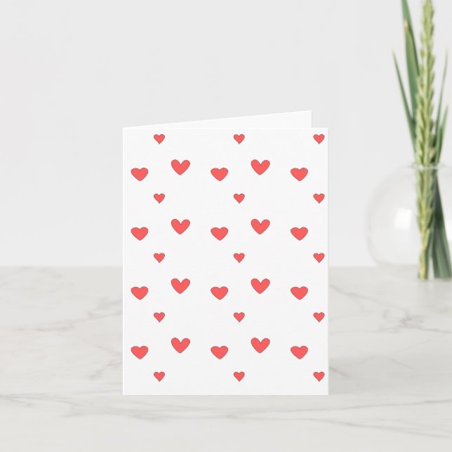 Red Hearts Drawing Background Card (Front)