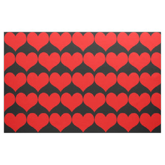 Red Hearts Fabric