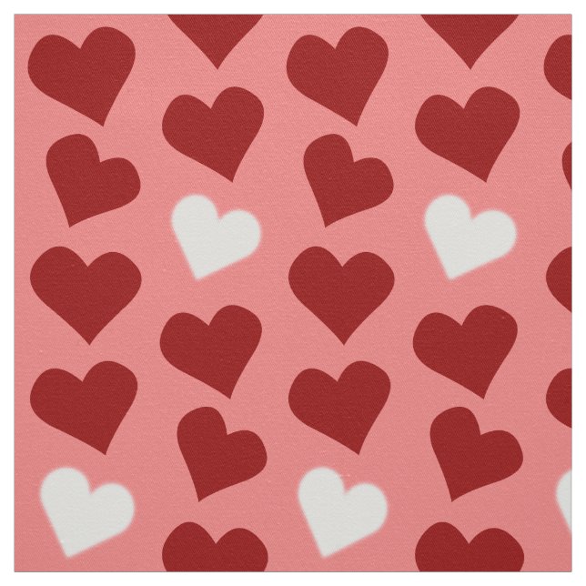 Red Hearts Fabric Red Love Valentine's Fabrics (Swatch)