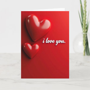 Red Hearts Faux Gold Foil Card