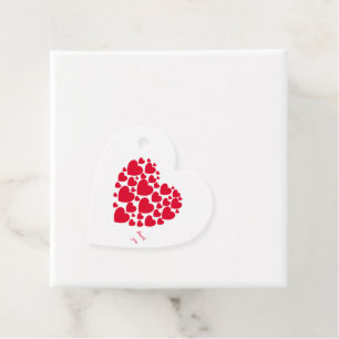 Red hearts favour tags