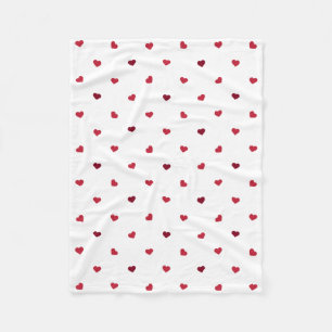 Red Hearts Fleece Blanket