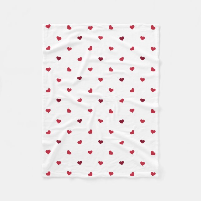 Red Hearts Fleece Blanket (Front)