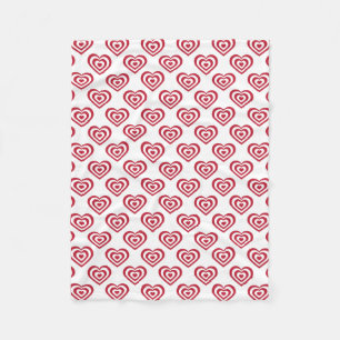 Red Hearts Fleece Blanket