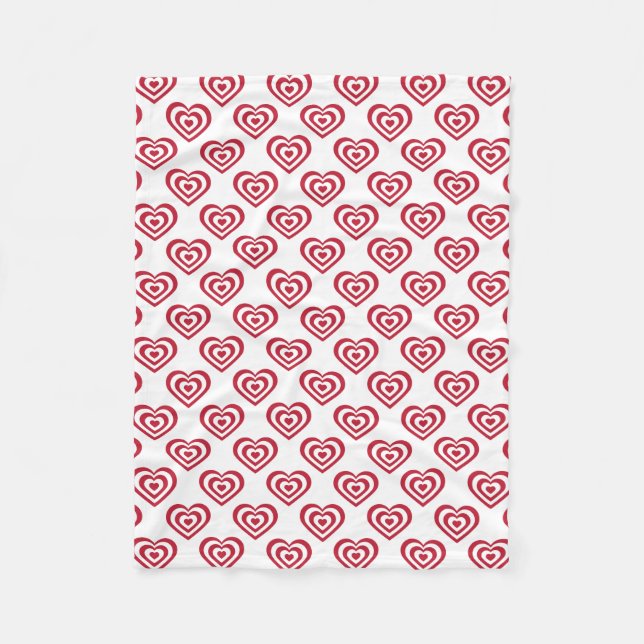 Red Hearts Fleece Blanket (Front)