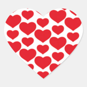 Red Hearts for Valentine - Heart Sticker