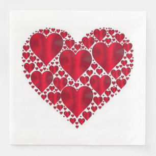 RED HEARTS FOR VALENTINE'S DAY NAPKIN