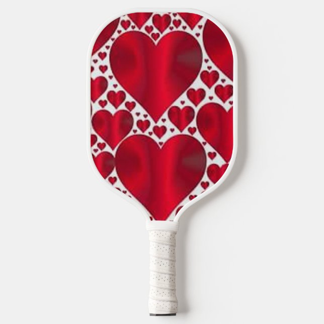 RED HEARTS FOR VALENTINE'S DAY PICKLEBALL PADDLE (Front)