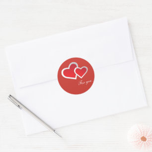 Red Hearts For you ... Personalise Classic Round Sticker