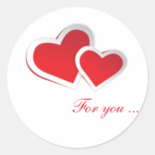 Red Hearts For you ... Personalise Classic Round Sticker