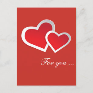 Red Hearts For you ... Personalise Postcard