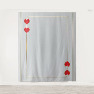 Red Hearts Gold Card Photography Backdrop Tapestry