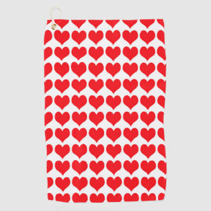Red Hearts Golf Towel