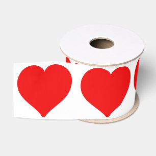 Red hearts grosgrain ribbon