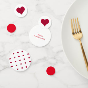 Red hearts happy valentines day confetti