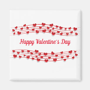 Red Hearts Happy Valentine's Day Magnet
