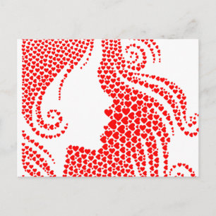 Red Hearts Happy Valentine's Day Postcard