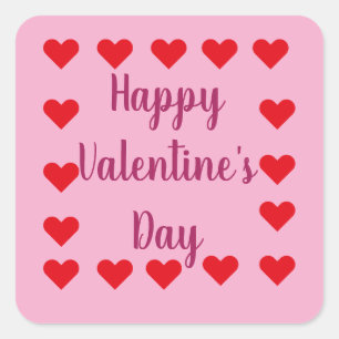 RED HEARTS HAPPY VALENTINE'S DAY Sticker
