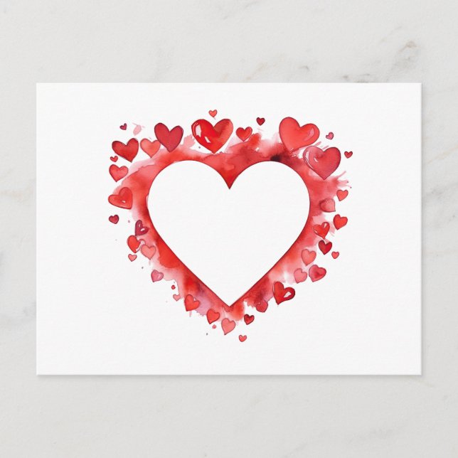 Red hearts Heart shapes Love symbols Romantic icon Holiday Postcard (Front)
