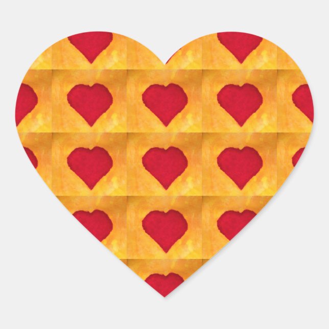 Red Hearts Heart Sticker (Front)