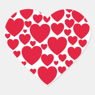 Red hearts heart sticker