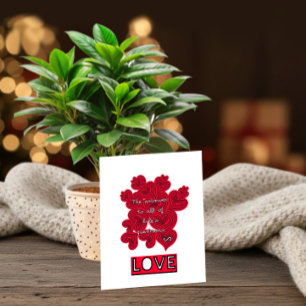 Red hearts holiday card