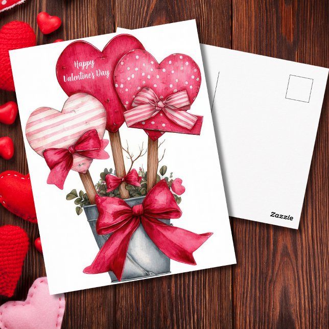 Red Hearts in a Pot Valentine`s Day Card  (Creator Uploaded)