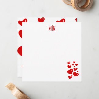 Red Hearts Initials Card
