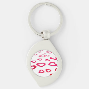 Red hearts key ring