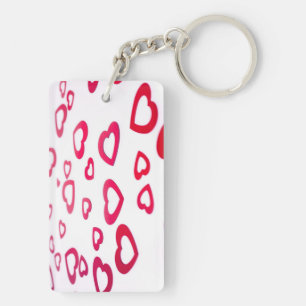Red hearts key ring