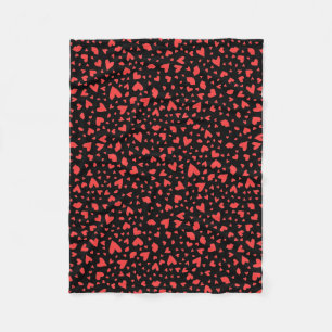 Red Hearts & Kisses Fleece Blanket