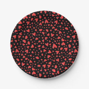 Red Hearts & Kisses Paper Plate