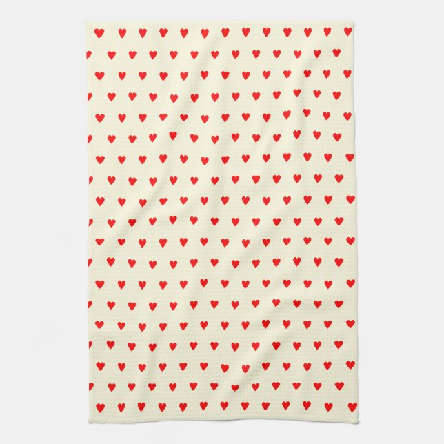 Red Hearts Kitchen Towel (Vertical)