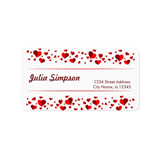 Red Hearts Label (Front)