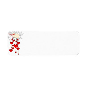 Red hearts labels