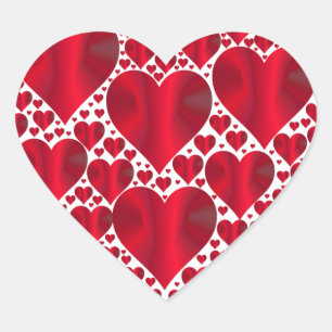 Red Hearts Lace Design on White Background Heart Heart Sticker