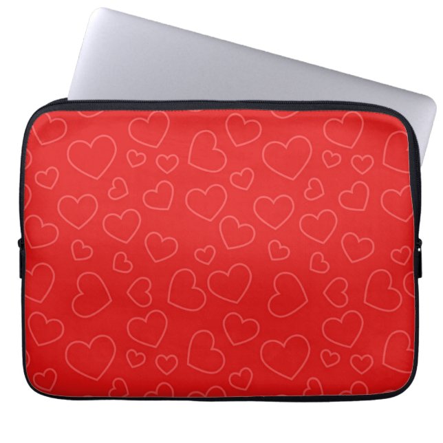 Red Hearts Laptop Sleeve (Front)