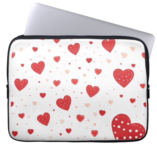 red hearts  laptop sleeve (Front)