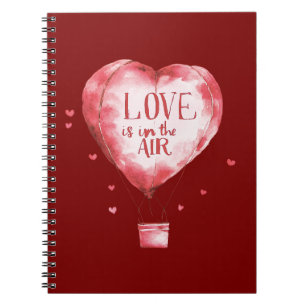 Red Hearts Love Balloon Notebook