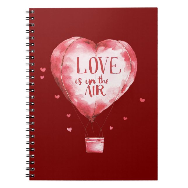 Red Hearts Love Balloon Notebook (Front)