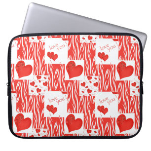 Red hearts, love. laptop sleeve