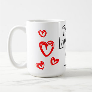 Red Hearts Love Life Happiness Attitude Quote Coffee Mug