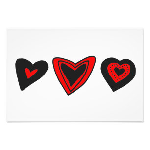 Red Hearts, Love, Romance, Valentine's Day Photo Print
