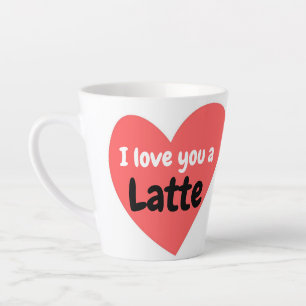 Red Hearts Love You A Latte Happy Valentines  Mug